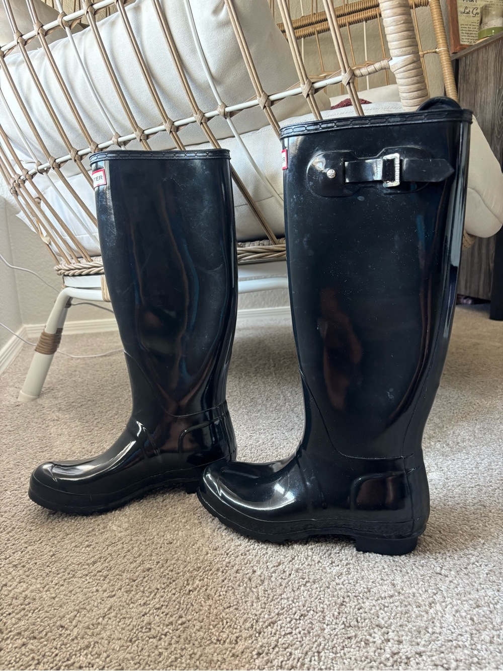 Hunter Gloss Black Tall Women's Rain Boots